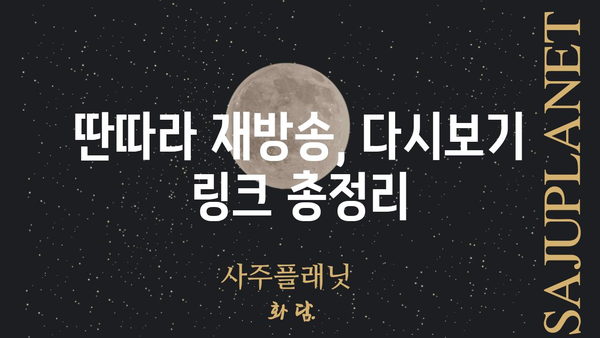 산따라 물따라 딴따라 재방송 다시보기| 방송 정보 & 다시보기 링크 총정리 |  추억의 여행, 딴따라와 함께!