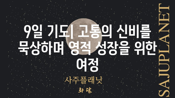 9일 기도| 고통의 신비를 묵상하며 영적 성장을 위한 여정 | 기도, 고통, 신비, 영성, 가톨릭