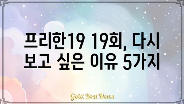 프리한19 19회차 다시보기| 놓치지 말아야 할 명장면과 꿀팁 대공개 | 프리한19, 19회, 다시보기, 명장면, 꿀팁