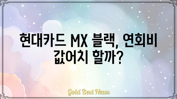 현대카드 MX 블랙 카드, 나에게 맞는 카드일까? | 연회비, 혜택, 발급 조건 비교