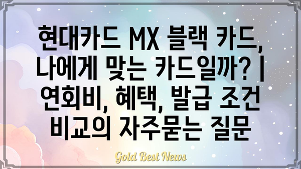 현대카드 MX 블랙 카드, 나에게 맞는 카드일까? | 연회비, 혜택, 발급 조건 비교