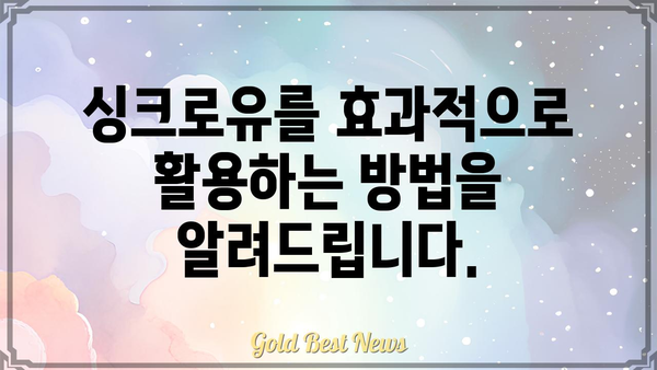 싱크로유 정보| 핵심 기능과 활용 가이드 | 싱크로유, 정보, 기능, 활용, 가이드